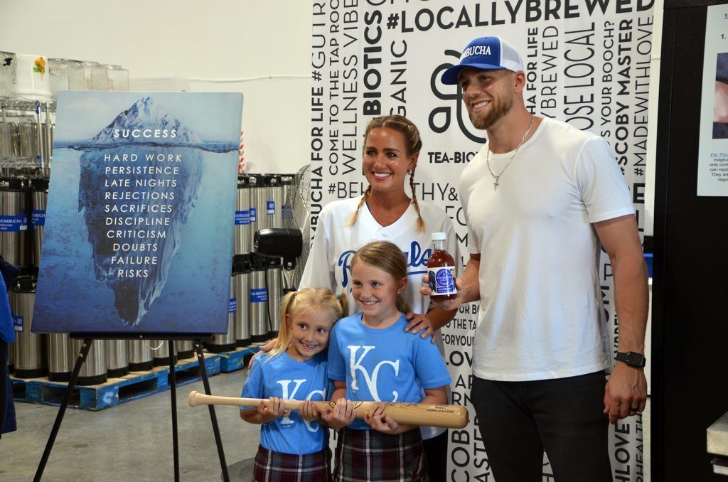Lisa Bledsoe, Tea-Biotics Kombucha; and Hunter Dozier, the Kansas City Royals