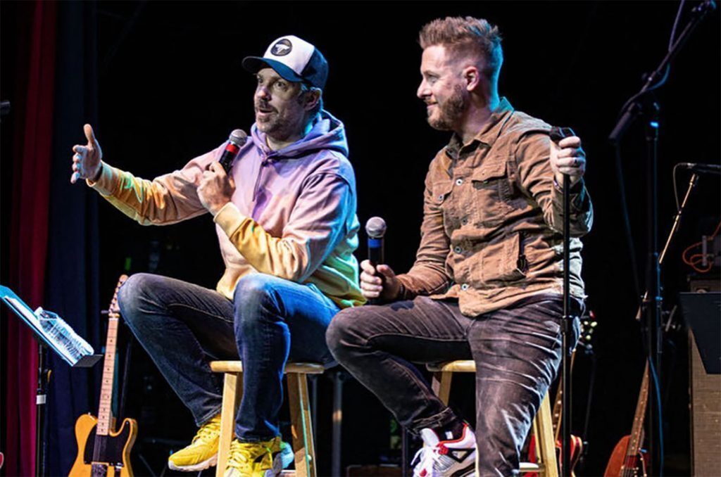 Jason Sudeikis and Billy Brimblecom at Thundergong, November 2020