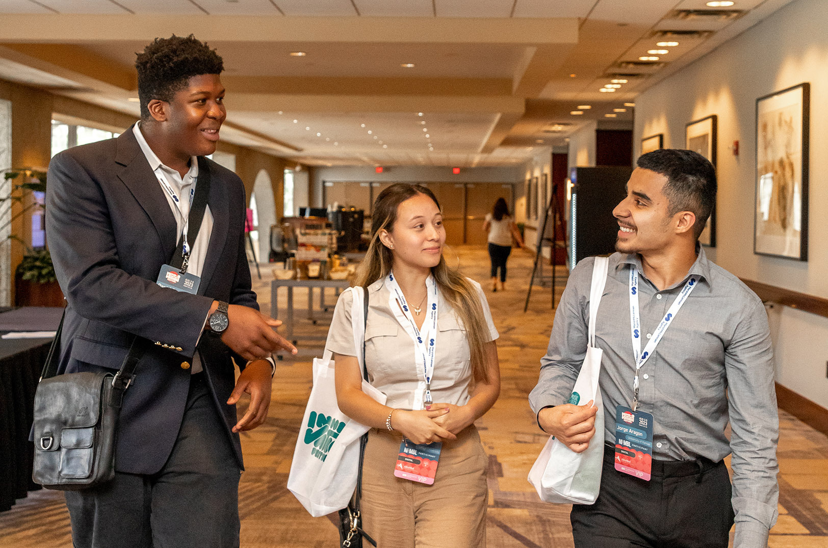 Innovation Festival attendees chat between sessions at the 2023 event; photo courtesy of BioKansas