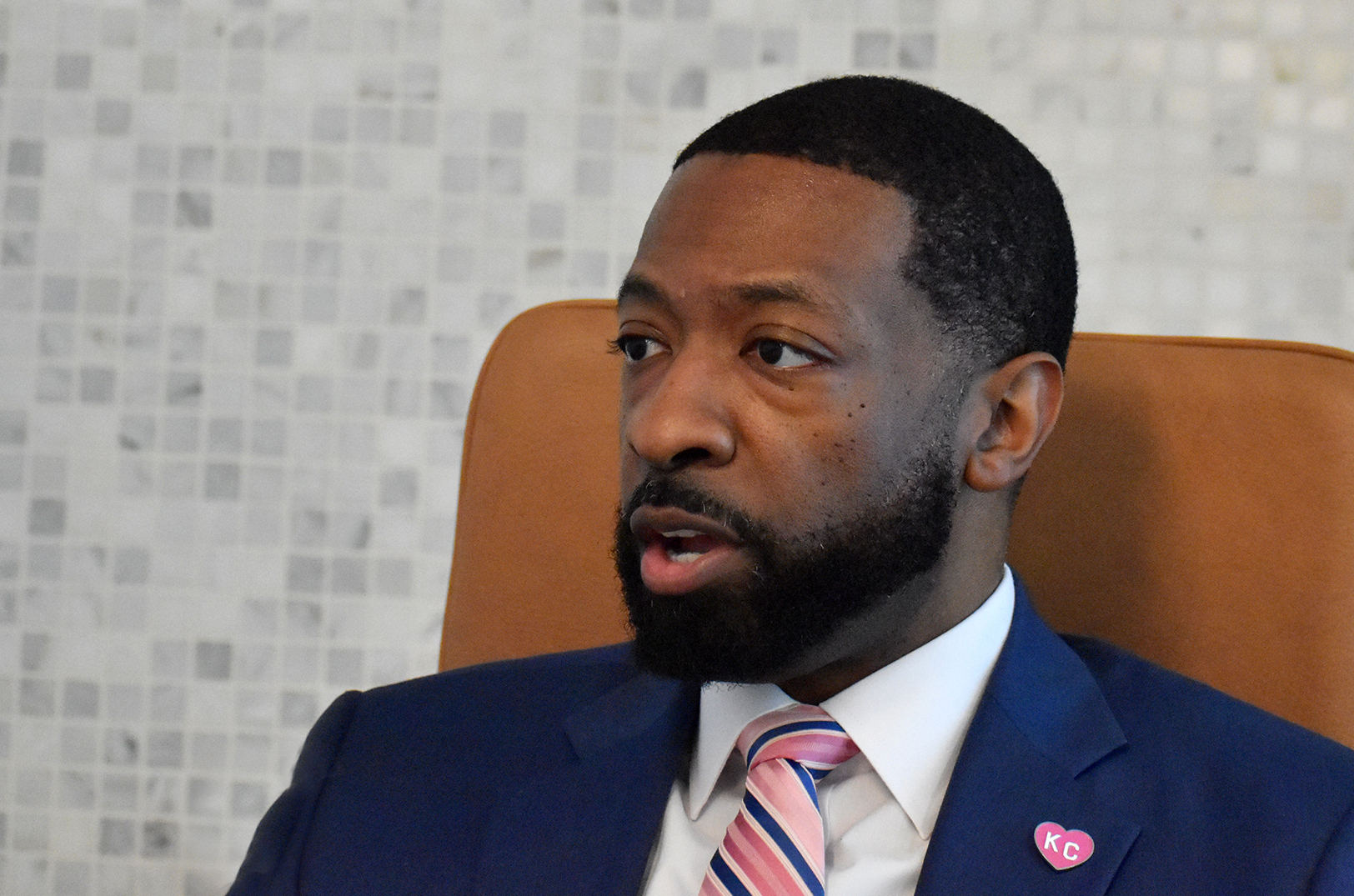 Steven Anthony, outgoing vice president of business development for the Economic Development Corporation of Kansas City, at EDCKC's offices in River Market; photo by Nikki Overfelt Chifalu, Startland News