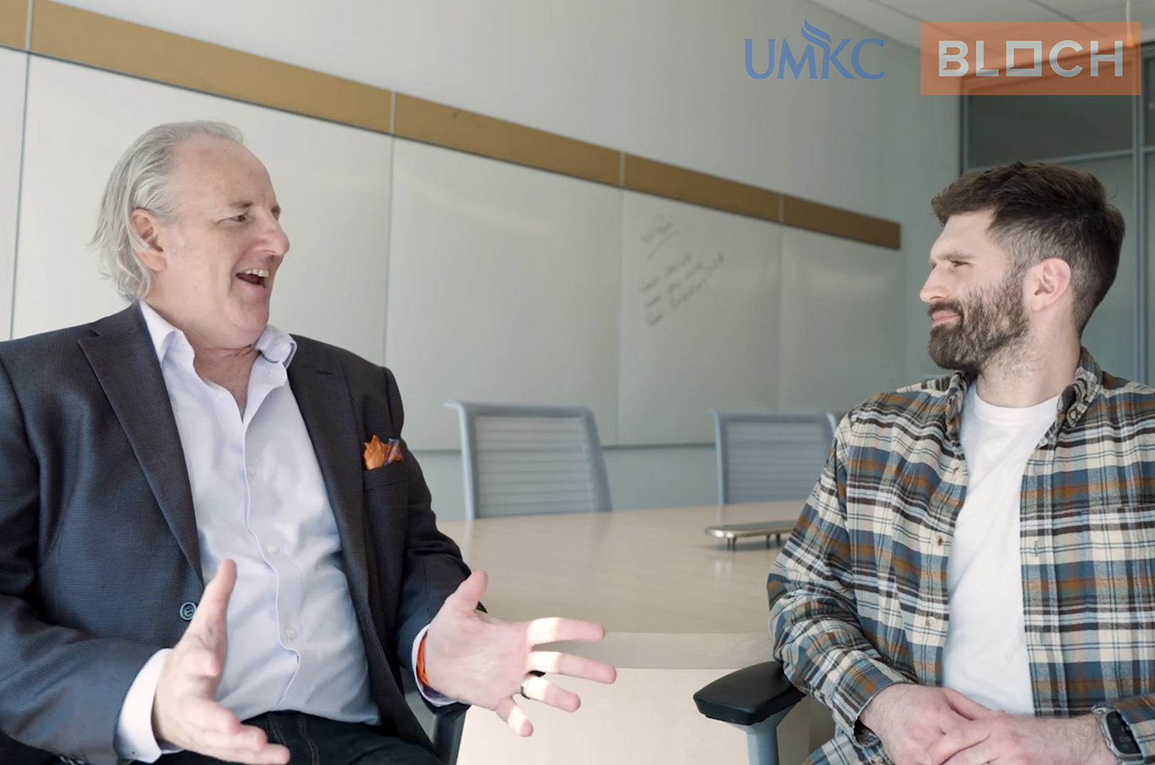 Lee Walter, a mentor for UMKC’s Regnier Institute for Entrepreneurship and Innovation, talks about the importance of curiosity with Sam Kulikov for the UMKC Student Venture Series podcast; courtesy image