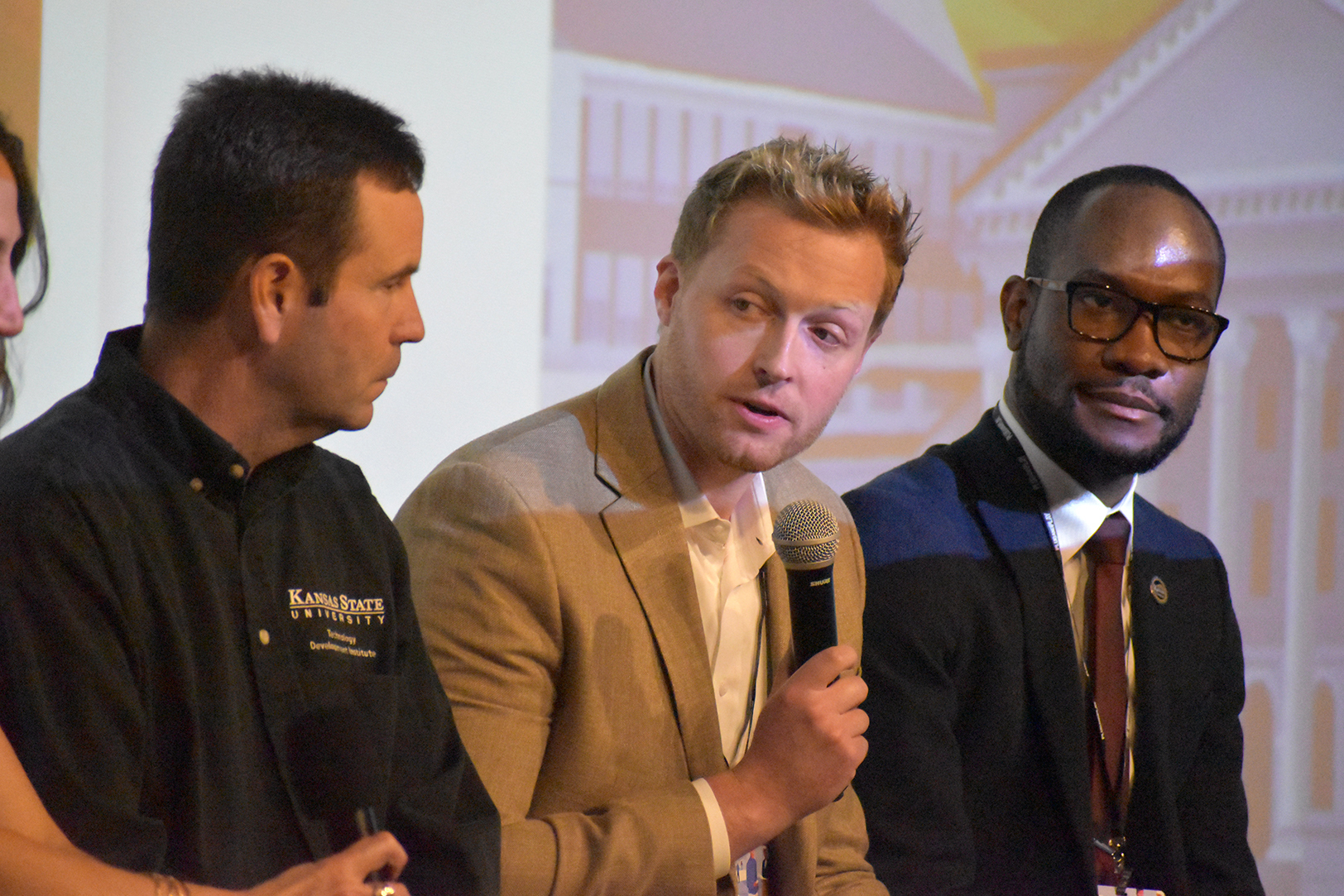 Nick Love, co-founder of Kansas City-based Love Lifesciences, discusses Midwest investments during a Plug and Play Topeka panel; photo by Nikki Overfelt Chifalu, Startland News