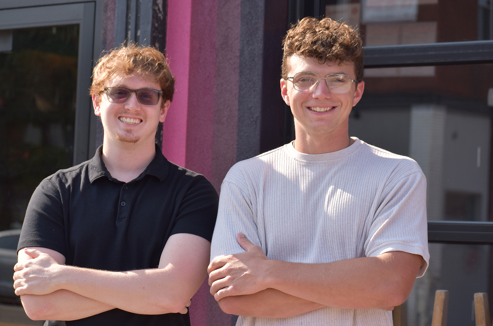 Lucas Kern and Blake Coffee, Whir, outside Border Brewing Co. in Kansas City's East Crossroads; photo by Taylor Wilmore, Startland News
