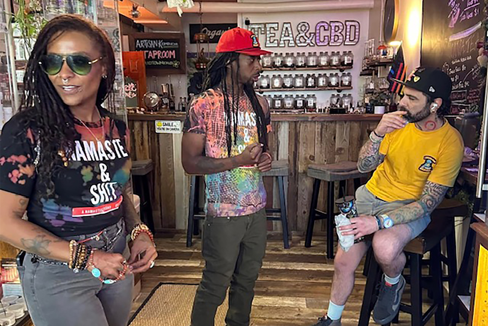 Moon Brown, Alan Wayne, and Andrew Beck inside Namaste & Midtown at 1415 W. 39th St. in Kansas City; photo by Tiffany Watts, The Kansas City Defender