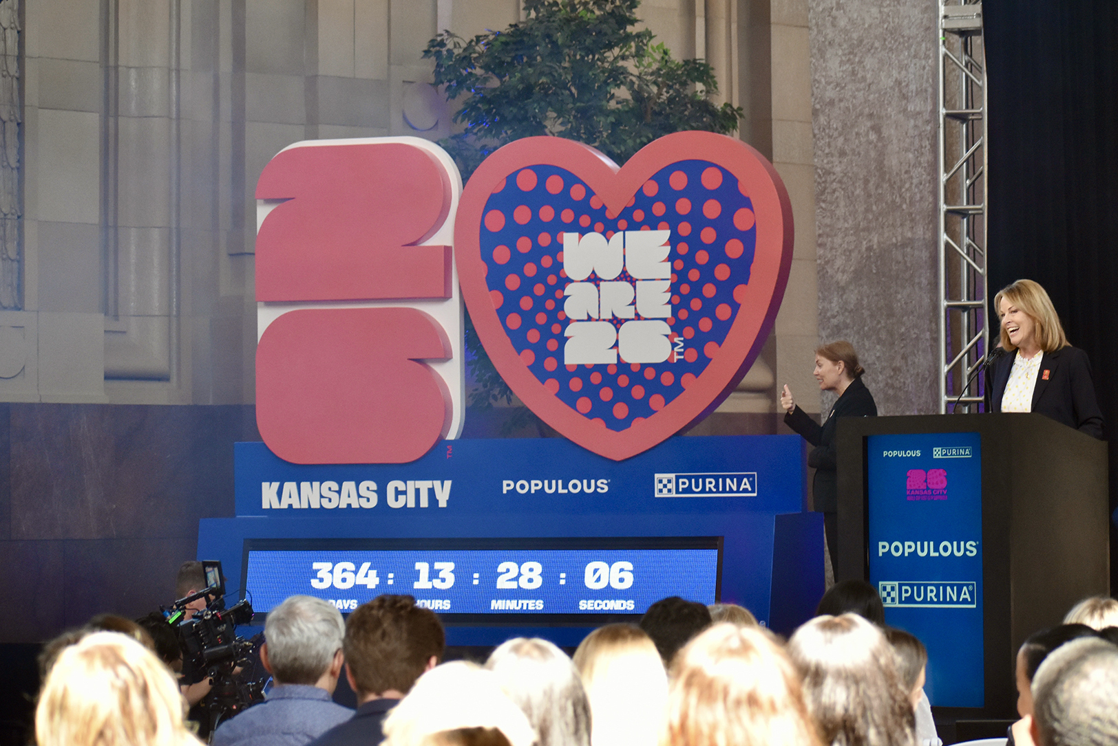 Organizers from KC2026 unveil a new FIFA World Cup countdown Clock June 11 at Union Station, one of the Ewing Marion Kauffman Foundation's newly announced grantees; photo by Nikki Overfelt Chifalu, Startland News