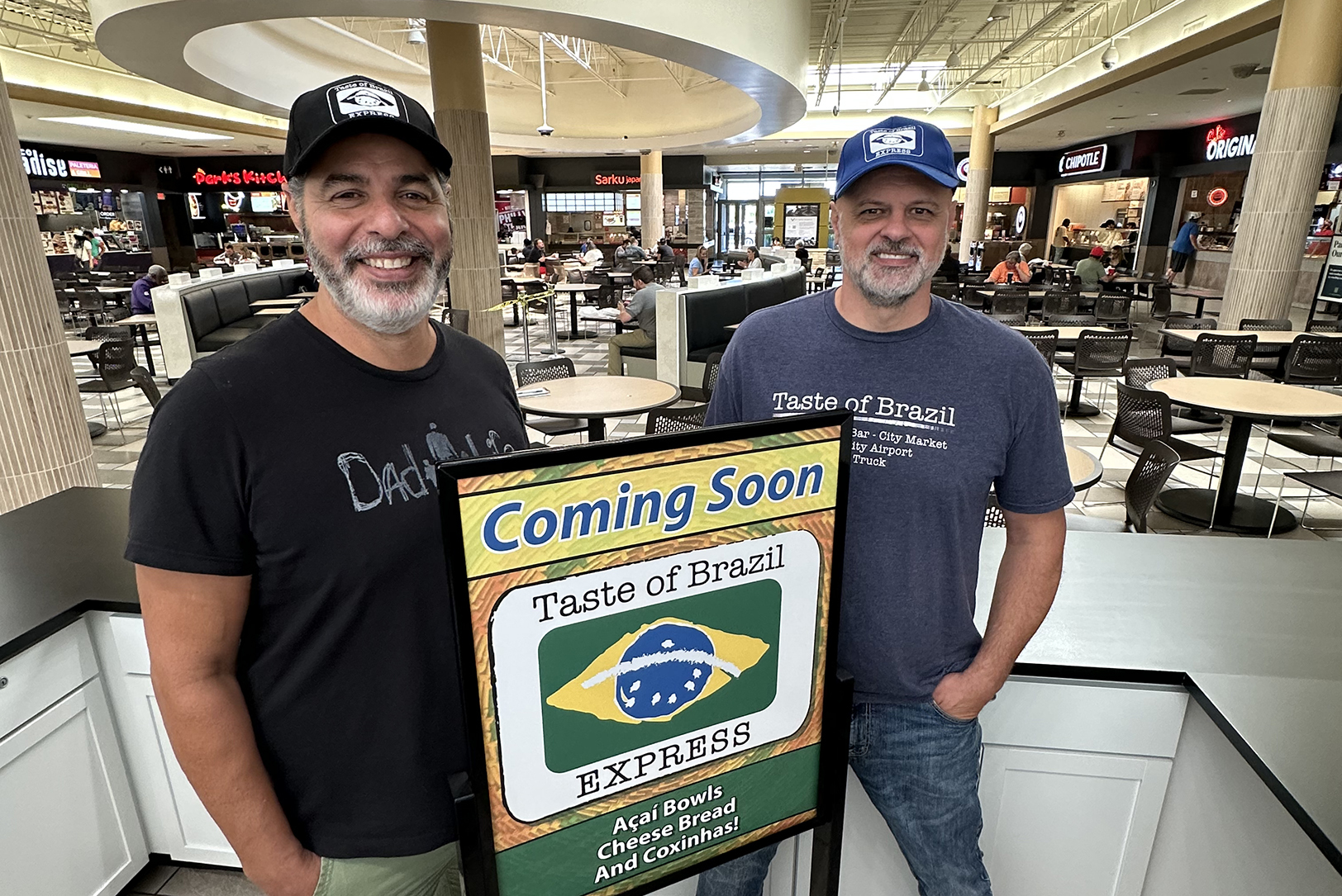 Cristian Maciel and Marco Rabello, Taste of Brazil Express, at Oak Park Mall's food court in Overland Park; photo by Joyce Smith