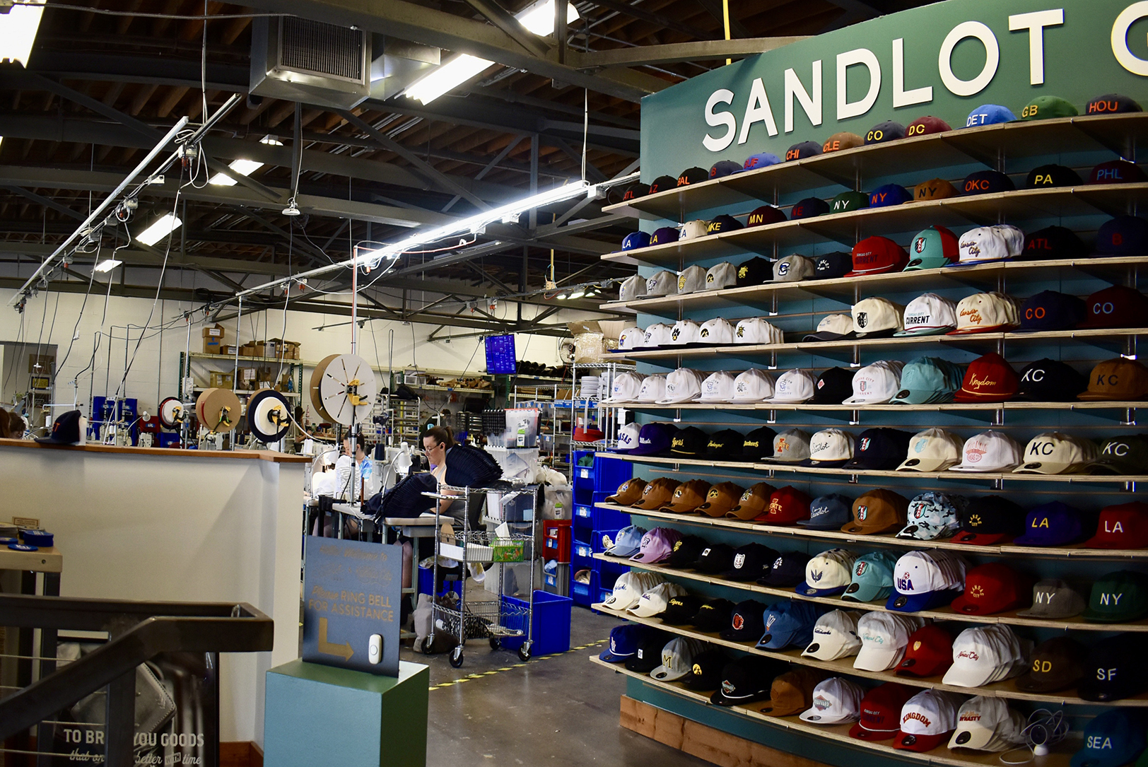 Inside Sandlot Goods production facility on Southwest Boulevard in Kansas City; photo by Nikki Overfelt Chifalu, Startland News
