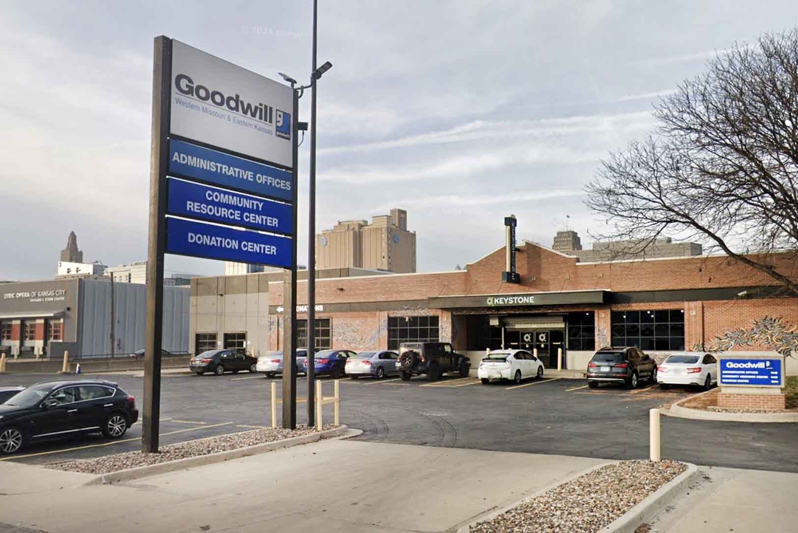 Offices for Goodwill of Western Missouri and Eastern Kansas (MOKAN) at 18th and Charlotte in Kansas City’s East Crossroads, alongside the Keystone CoLAB; Google Images photo