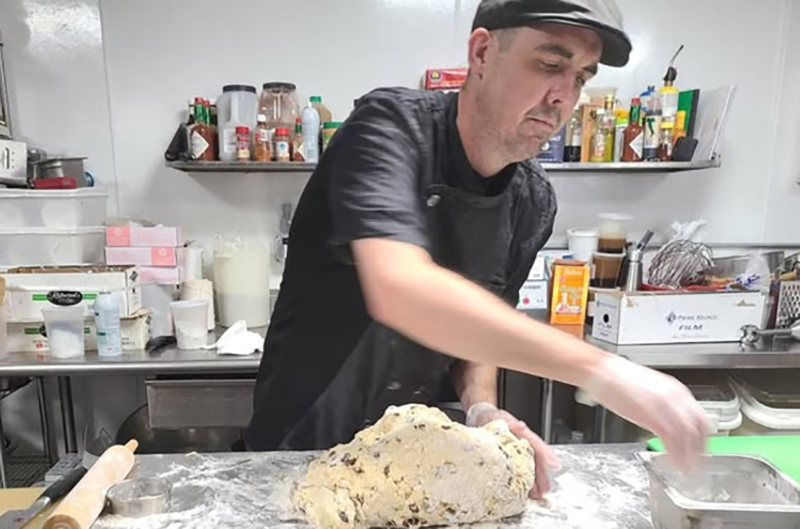 Chef Shaun Brady crafting his signature scones; photo courtesy of Jim Nimmo
