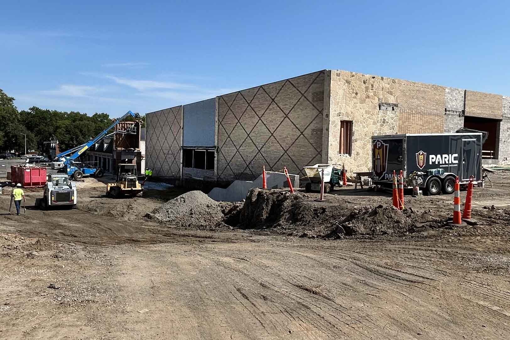 Construction work at The Shops of Prairie Village at the future site of Big Grove Brewery; courtesy photo