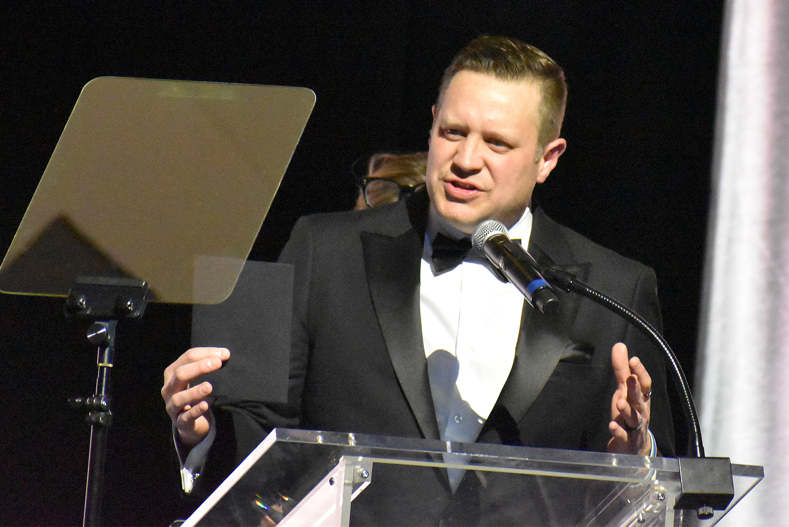 Bo Lais, founder of Lula, speaks in February during the 2025 Pipeline Gala at Union Station; photo by Nikki Overfelt Chifalu, Startland News