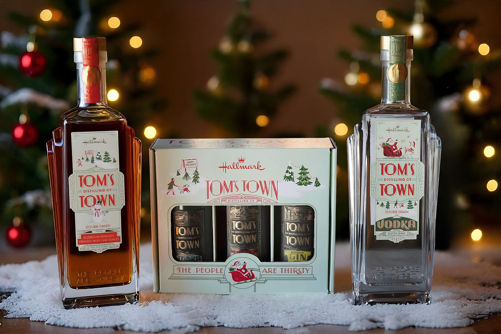 The limited edition sampler collection from Hallmark and Tom’s Town Distilling Co.; courtesy photo