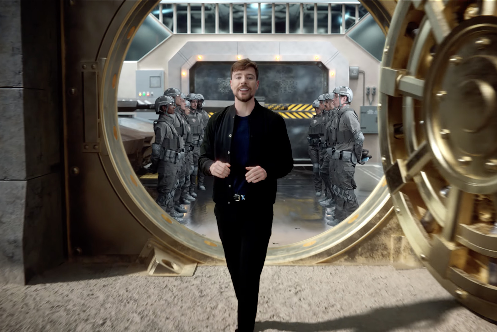 Jimmy Donaldson, known as YouTube personality and billionaire philanthropist MrBeast, presents the "Million Dollar Puzzle" during a Super Bowl commercial for Salesforce and Slackbot AI; courtesy image