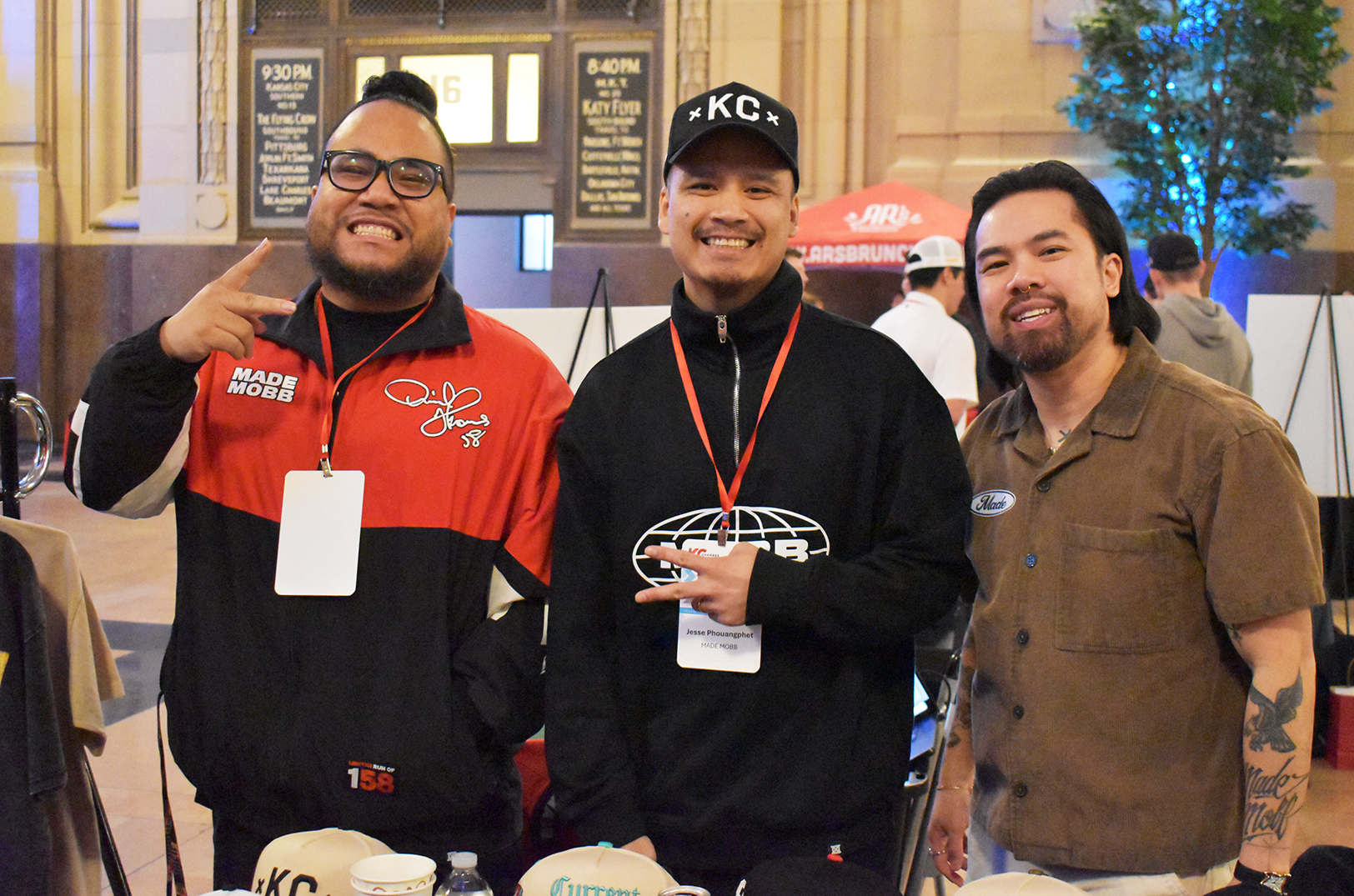 Mark Launiu, Jesse Phouangphet, and Vu Radley, co-founders of MADE MOBB, at the KC Chamber's 2026 Small Business Celebration Candidates Showcase at Union Station; photo by Taylor Wilmore, Startland News