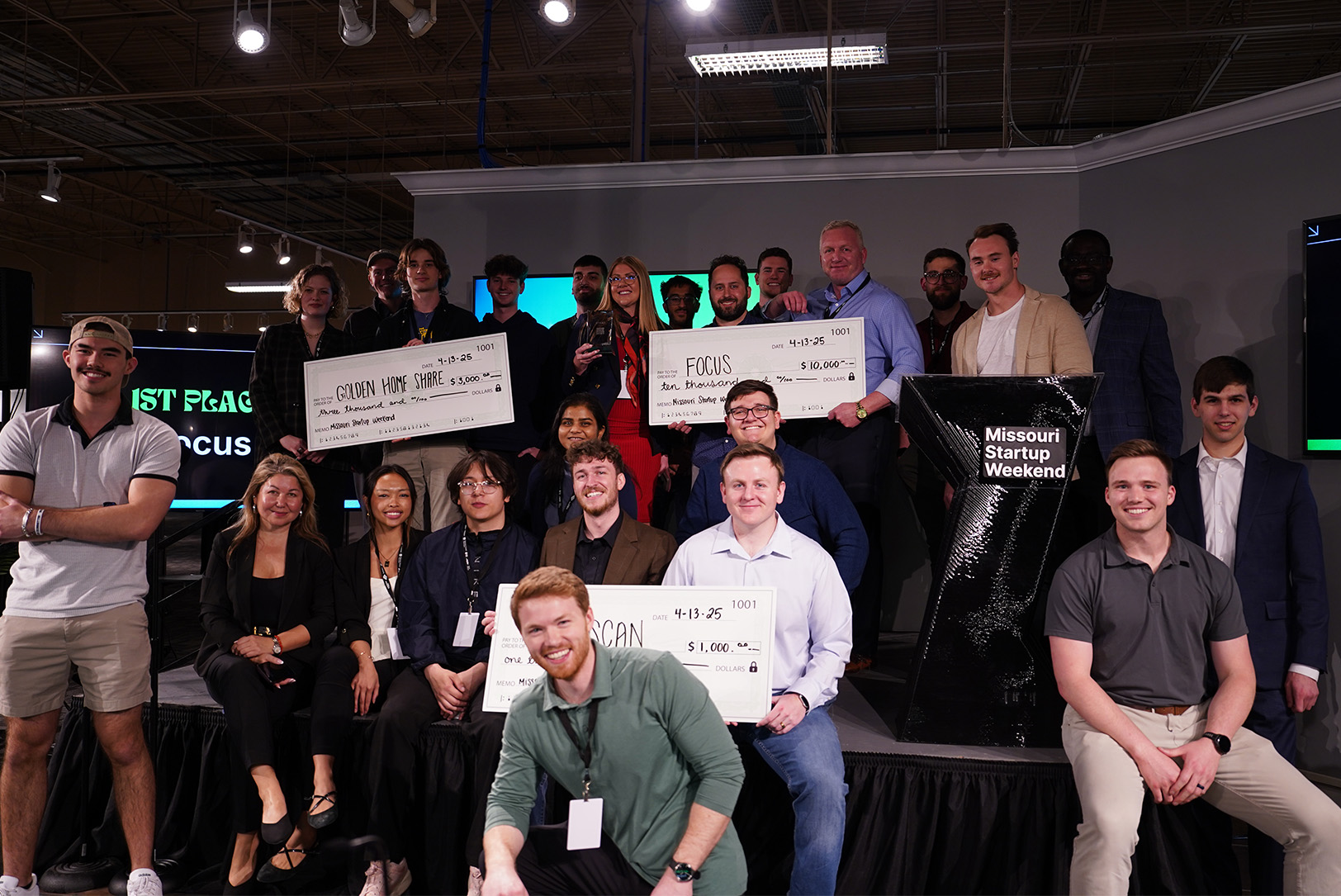 Winners of the 2025 Missouri Startup Weekend; photo by Ryann Schenewerk, EquipmentShare