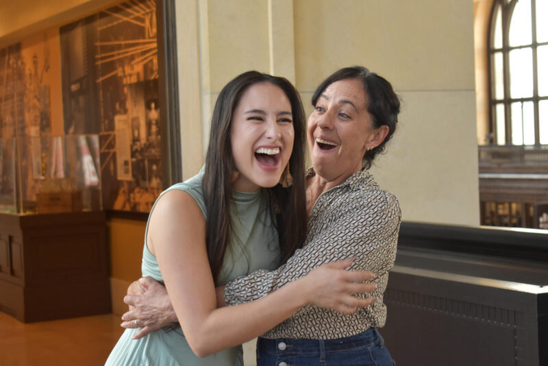 Dulcinea Herrera and her mother, Miel Castagna-Herrera, co-owners of Café Corazón, react to being named a Top 10 small business by the KC Chamber; photo by Taylor Wilmore, Startland News
