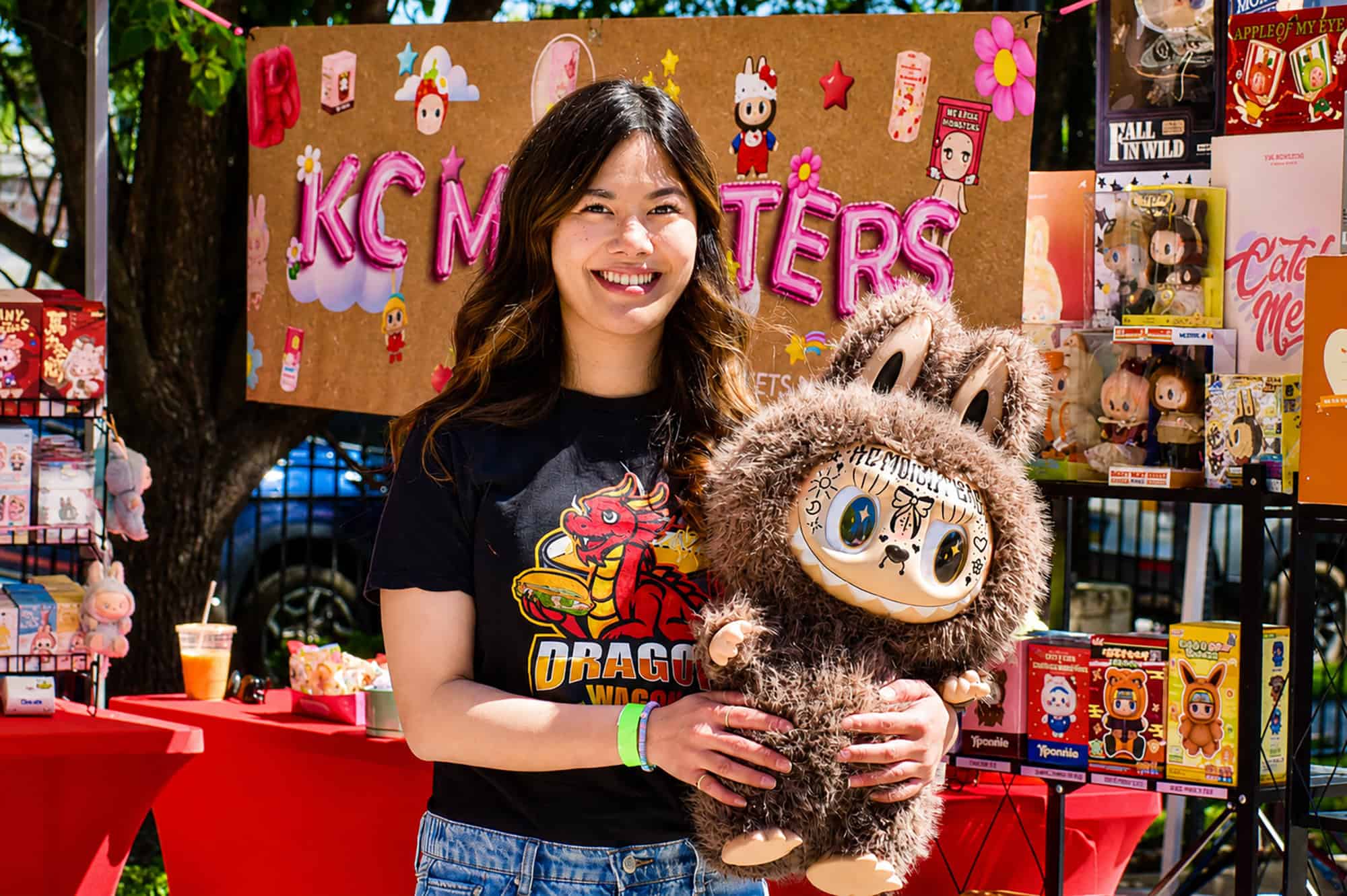 Ling Vong, owner of Dragon Wagon KC and KC Monsters, at her pop-up booth; photo by Nikki Overfelt Chifalu, Startland News