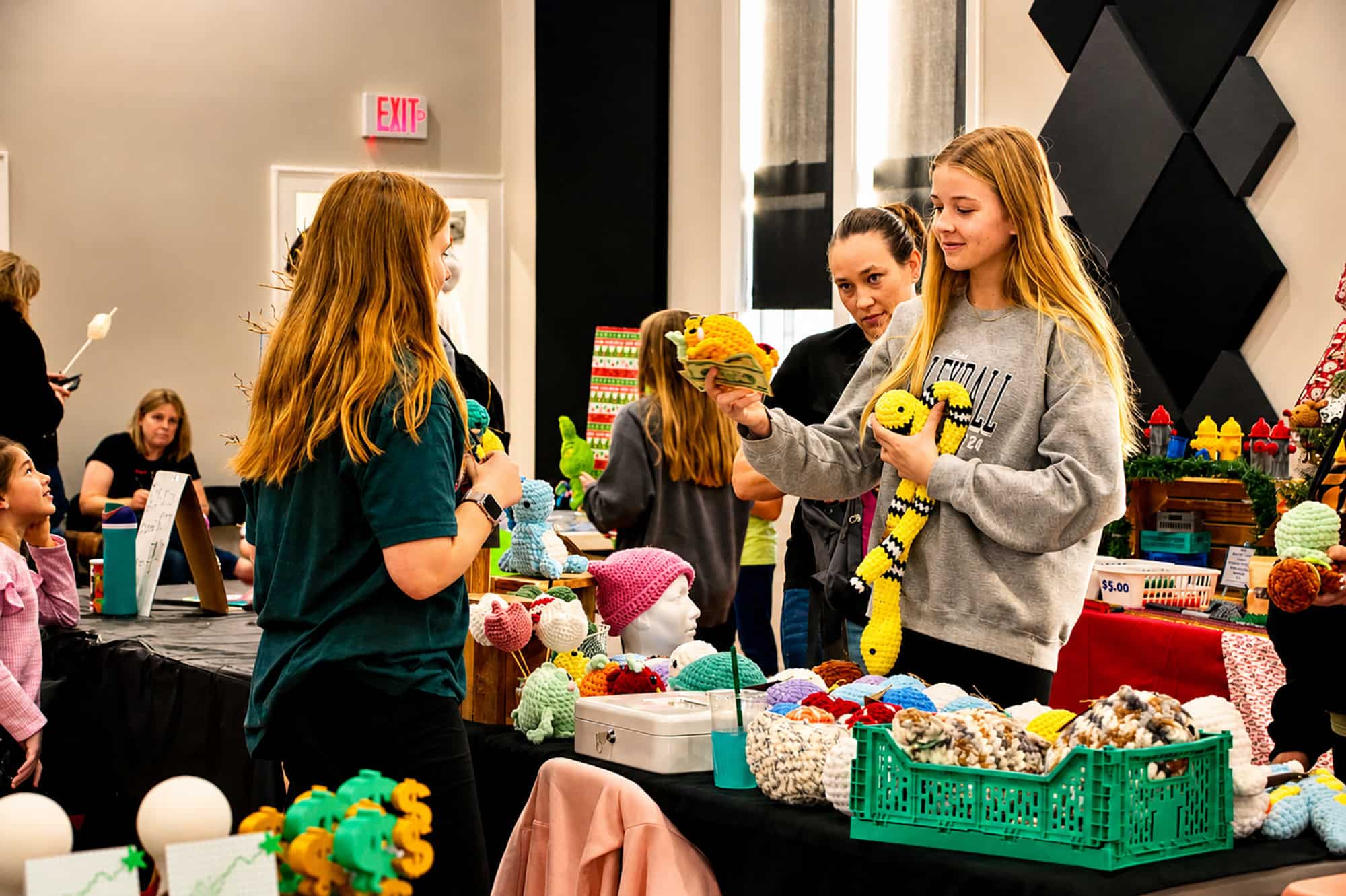 Young business owners sell crafts during a Children’s Business Fair event organized by the Society of Child Entrepreneurs; courtesy photo