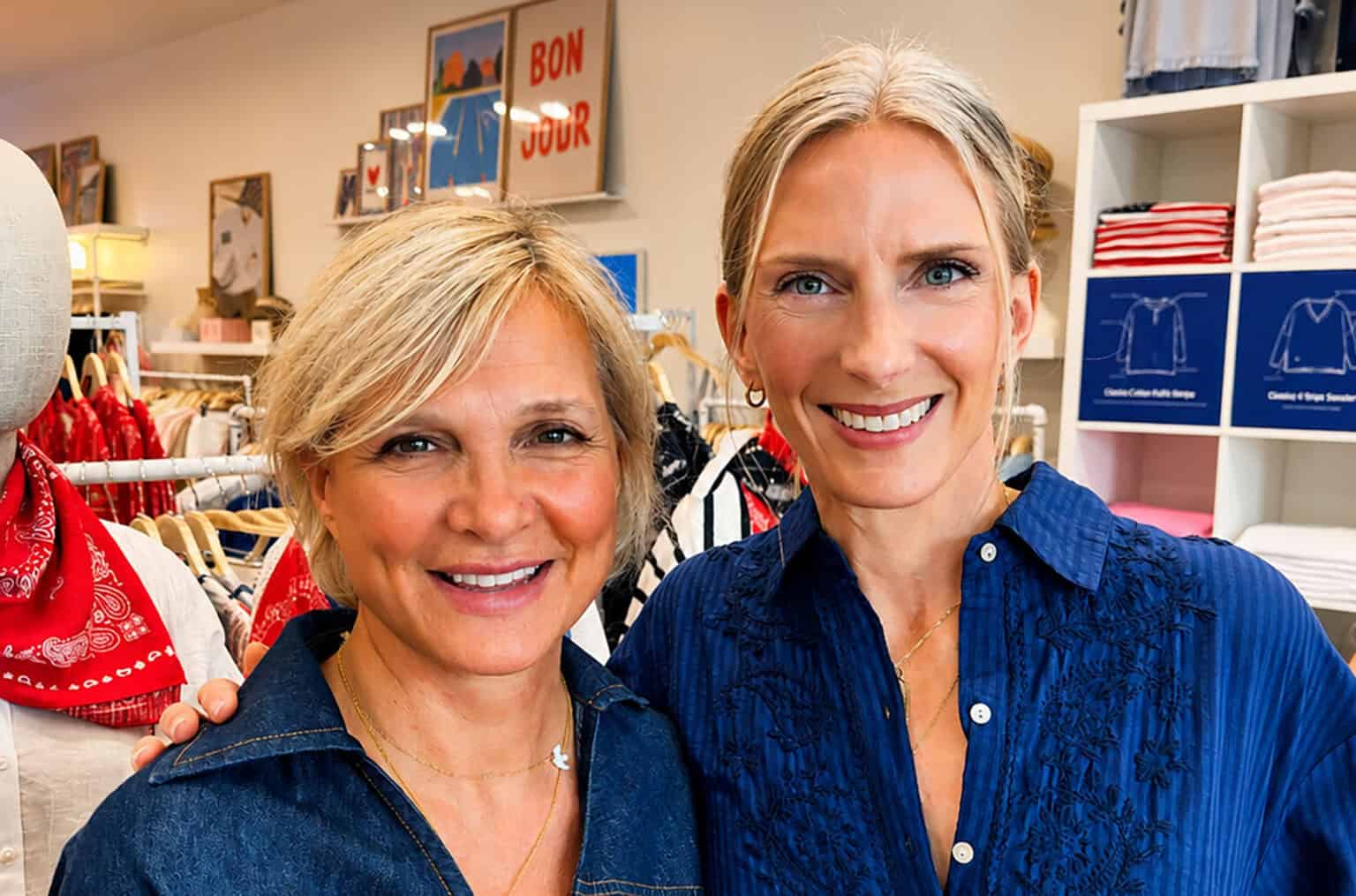 Melanie Bolin and Lina Dickinson, founders of Mersea, stand in their new popup shop at 602 W. 48th St.; photo by Joyce Smith