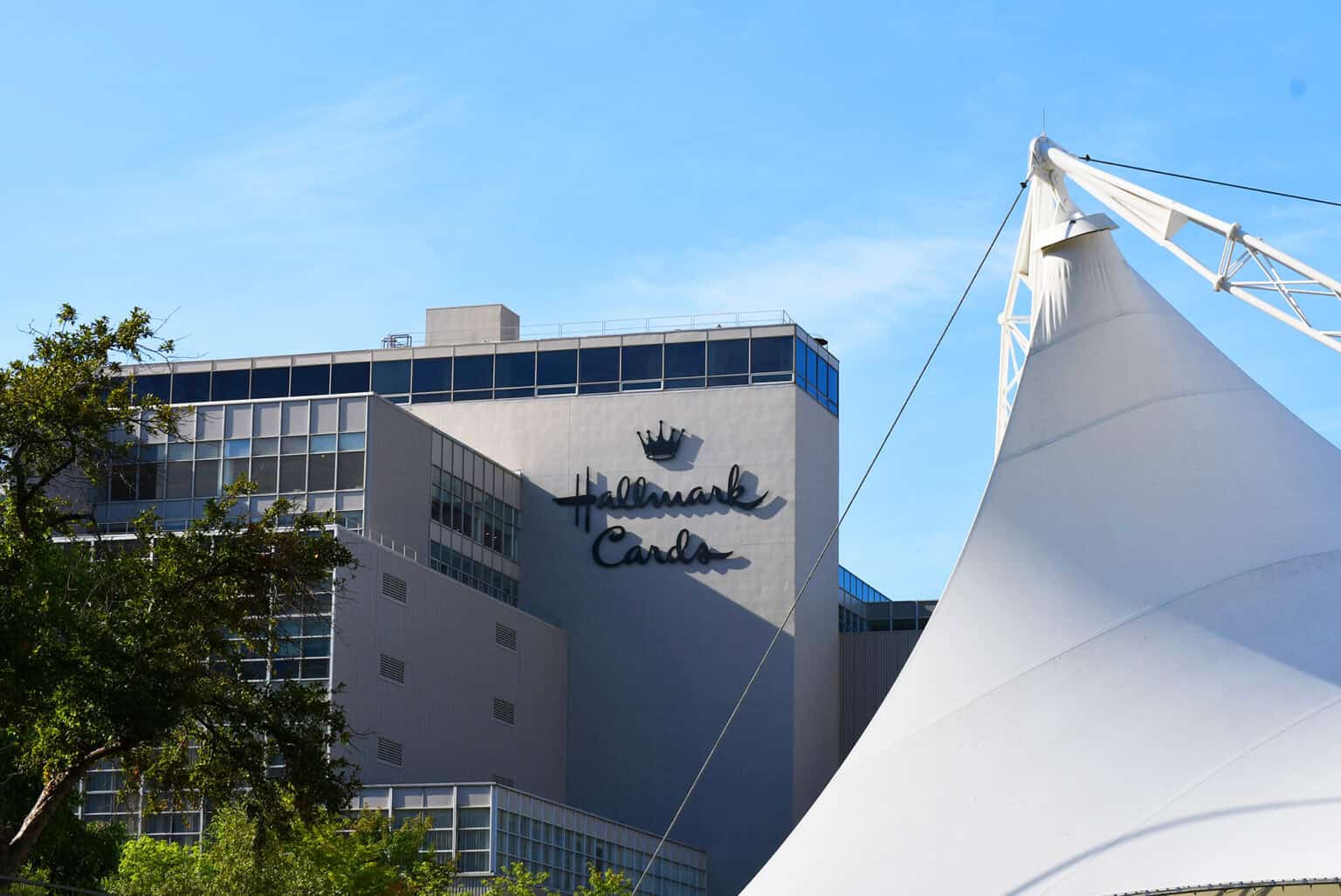 Hallmark Cards corporate headquarters sits at Crown Center, near the site of the future centerfield for the Kansas City Royals new ballpark, set to open in 2030; photo by Tommy Felts, Startland News