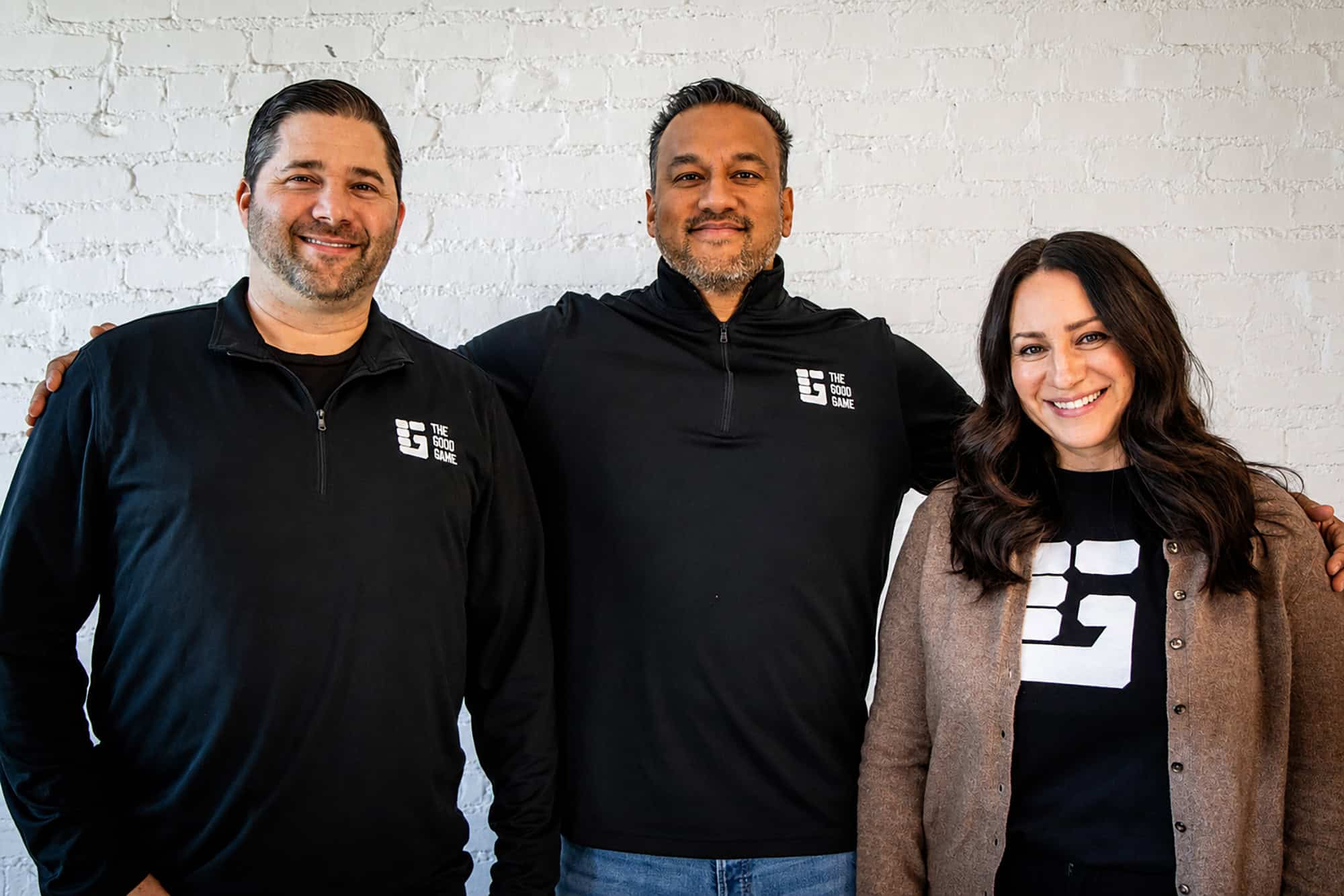Ryan AufDerHeide, chief product officer; Zarif Haque, founder; and Nicole Burke, CSO and COO at The Good Game; photo by Haines Eason