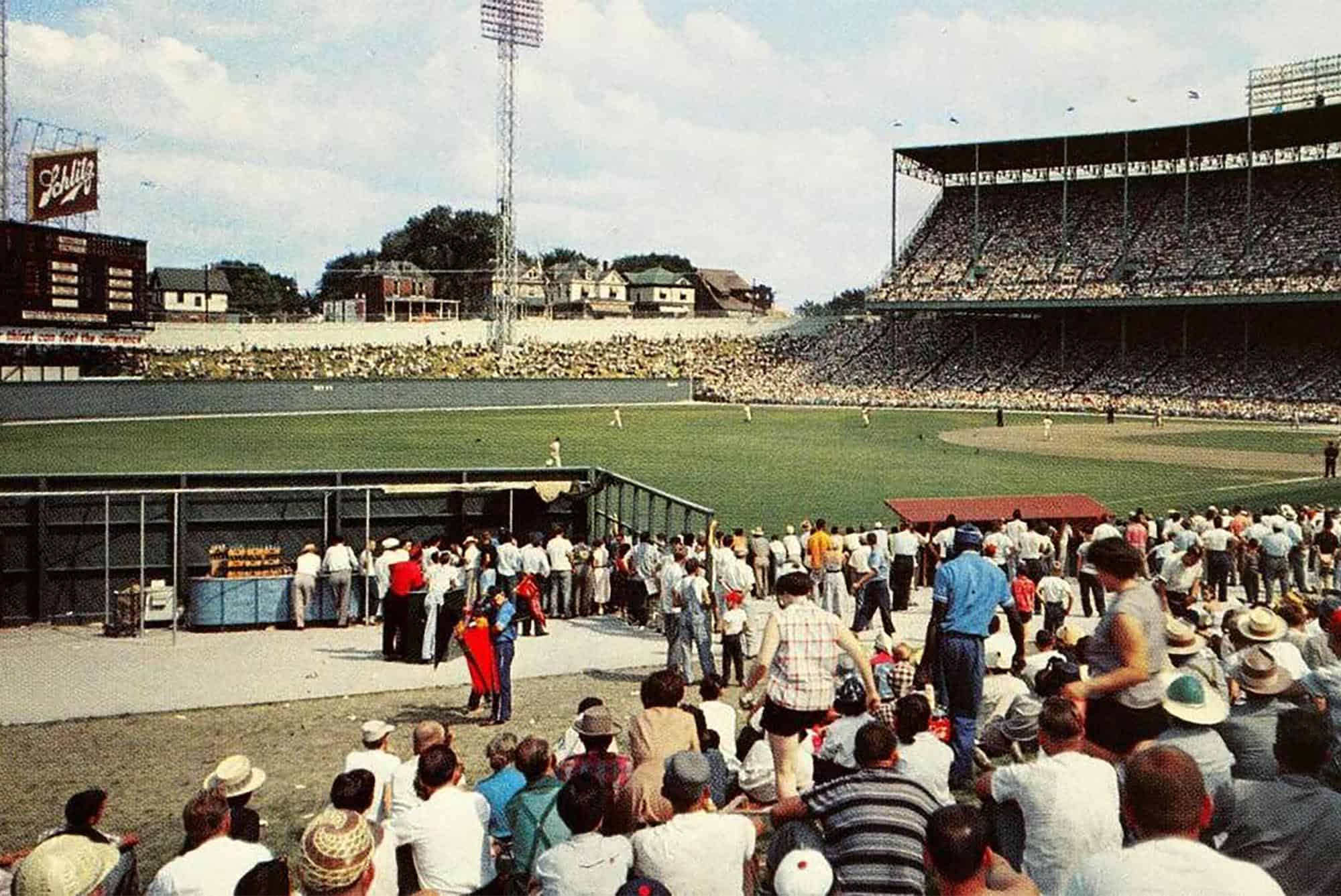 Baseball fans watch a game at Kansas City's former Municipal Stadium, blocks away from what is now the historic 18th and Vine Jazz District; photo courtesy of Kansas City Public Library