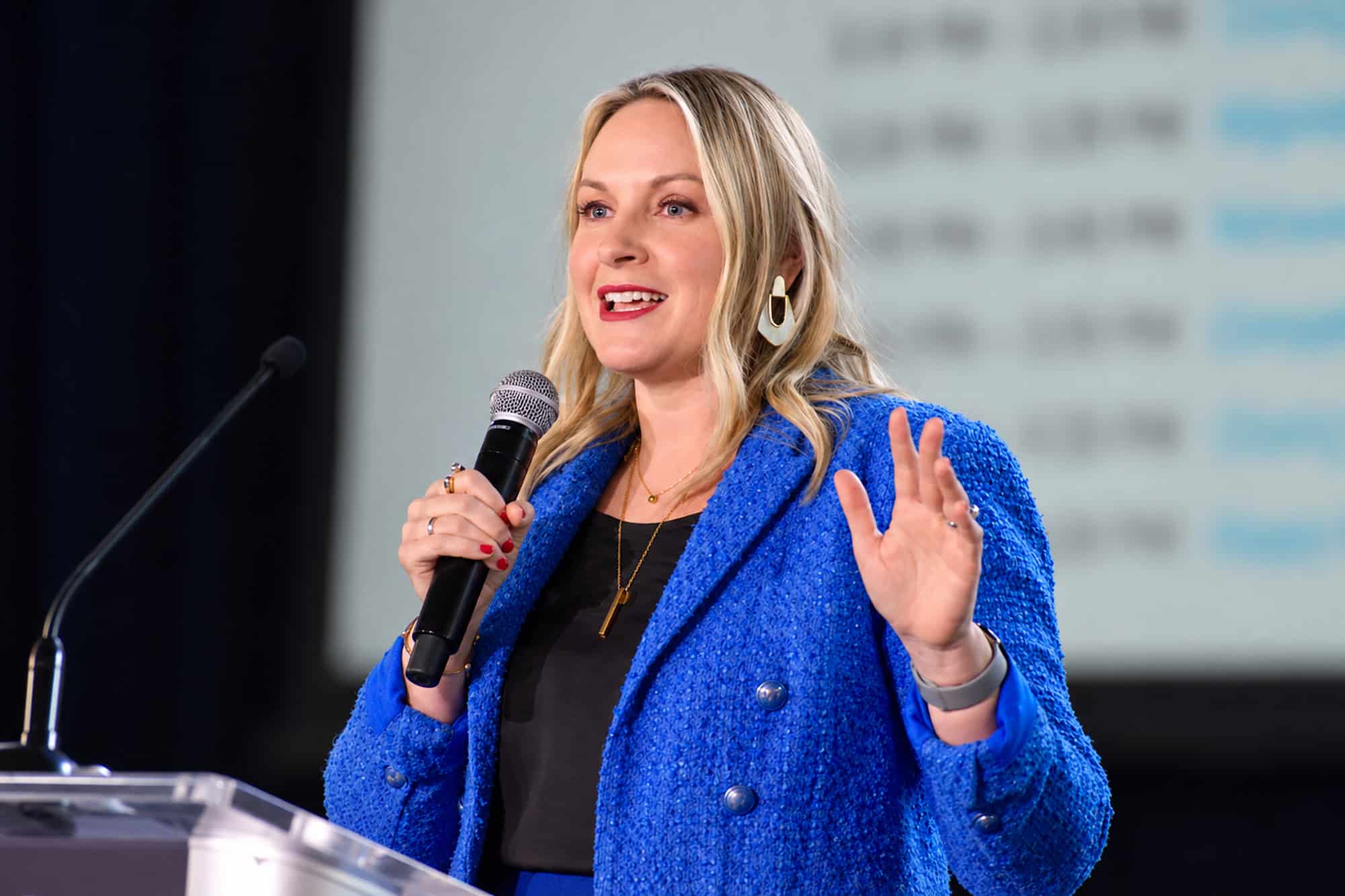Liz Shaffer, president of Digital Health KC, speaks in August 2026 during Digital Health Day festivities in Kansas City; photo by Nikki Overfelt Chifalu, Startland News