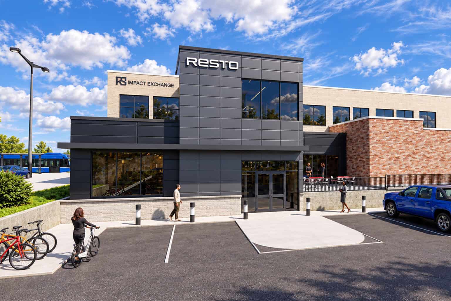 Rendering of the Resto Athletic world headquarters at RS Impact Exchange at 311 Troost Ave.; rendering by Clockwork Architecture + Design